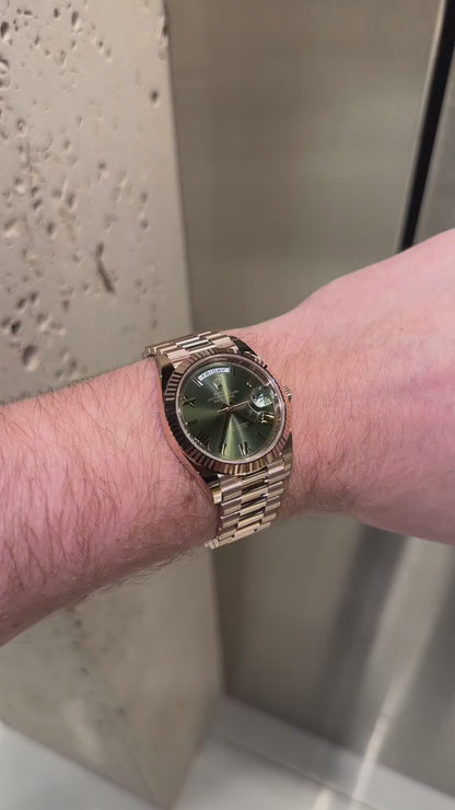 Rolex Day-Date Olive Green Roman Numeral available Now