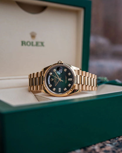 Rolex Day-Date Green Dial Watch for Men 43mm