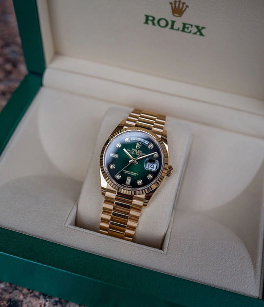 Rolex Day-Date Green Dial Watch for Men 43mm