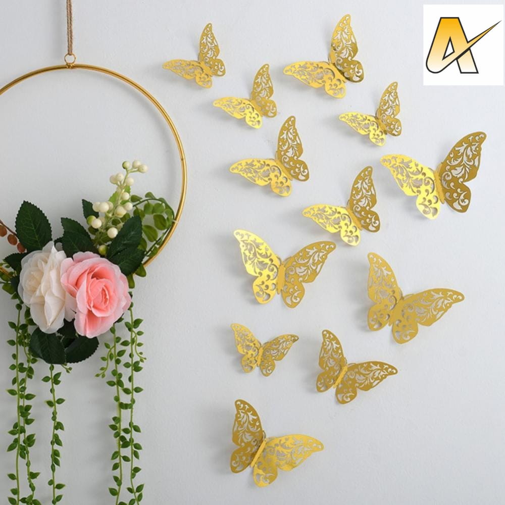 12Pc 4DButterfly Wall Stickr